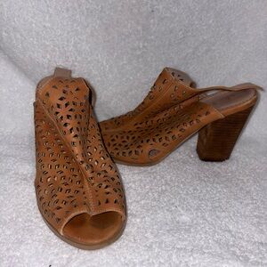 Altar'd State Tan Cutout Heeled Sandals